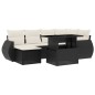 vidaXL Set de sofás de jardín 7 pzas con cojines ratán sintético negro vidaXL Set de sofás de jardín 7 pzas con cojines ratán sintético negro