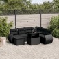 vidaXL Set de sofás de jardín 8 piezas y cojines ratán sintético negro vidaXL Set de sofás de jardín 8 piezas y cojines ratán sintético negro
