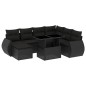 vidaXL Set de sofás de jardín 8 piezas y cojines ratán sintético negro vidaXL Set de sofás de jardín 8 piezas y cojines ratán sintético negro
