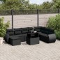 vidaXL Set de sofás de jardín 8 piezas y cojines ratán sintético negro vidaXL Set de sofás de jardín 8 piezas y cojines ratán sintético negro