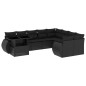 vidaXL Set de sofás de jardín 10 pzas cojines ratán sintético negro vidaXL Set de sofás de jardín 10 pzas cojines ratán sintético negro