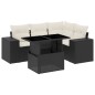 vidaXL Set de muebles de jardín 5 pzas y cojines ratán sintético negro vidaXL Set de muebles de jardín 5 pzas y cojines ratán sintético negro
