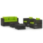 vidaXL Muebles de jardín 6 piezas con cojines madera impregnada gris