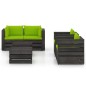 vidaXL Muebles de jardín 6 piezas con cojines madera impregnada gris