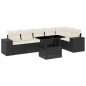 vidaXL Set de sofás de jardín 7 pzas con cojines ratán sintético negro vidaXL Set de sofás de jardín 7 pzas con cojines ratán sintético negro