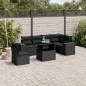 vidaXL Set de sofás de jardín 7 pzas con cojines ratán sintético negro vidaXL Set de sofás de jardín 7 pzas con cojines ratán sintético negro