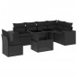 vidaXL Set de sofás de jardín 7 pzas con cojines ratán sintético negro vidaXL Set de sofás de jardín 7 pzas con cojines ratán sintético negro