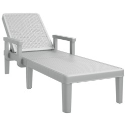 vidaXL Tumbona de polipropileno gris 159x68x83,5 cm