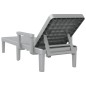 vidaXL Tumbona de polipropileno gris 159x68x83,5 cm
