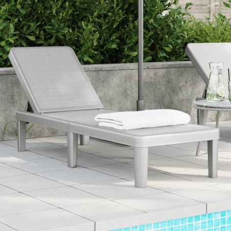 vidaXL Tumbona de polipropileno gris 159x57x83,5 cm