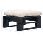 vidaXL Otomana de palets de jardín con cojín color arena madera negra vidaXL Otomana de palets de jardín con cojín color arena madera negra