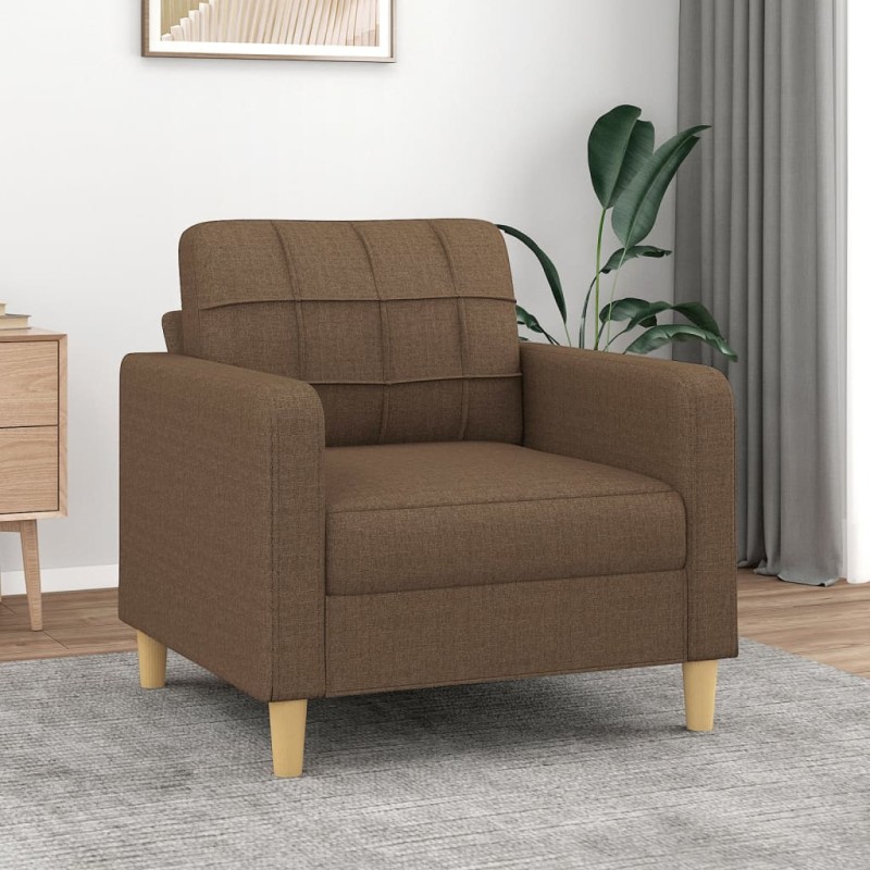 vidaXL Sillón de tela marrón 60 cm vidaXL Sillón de tela marrón 60 cm