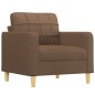 vidaXL Sillón de tela marrón 60 cm vidaXL Sillón de tela marrón 60 cm