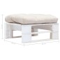 vidaXL Otomana de palets de jardín con cojín color arena madera blanca vidaXL Otomana de palets de jardín con cojín color arena madera blanca