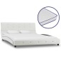vidaXL Cama con colchón viscoelástico cuero sintético blanco 140x200cm vidaXL Cama con colchón viscoelástico cuero sintético blanco 140x200cm