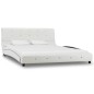vidaXL Cama con colchón viscoelástico cuero sintético blanco 140x200cm vidaXL Cama con colchón viscoelástico cuero sintético blanco 140x200cm