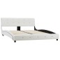 vidaXL Cama con colchón viscoelástico cuero sintético blanco 140x200cm vidaXL Cama con colchón viscoelástico cuero sintético blanco 140x200cm