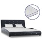 vidaXL Cama con colchón viscoelástico cuero sintético negro 140x200cm 