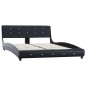 vidaXL Cama con colchón viscoelástico cuero sintético negro 140x200cm 