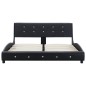 vidaXL Cama con colchón viscoelástico cuero sintético negro 140x200cm 