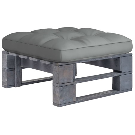 vidaXL Otomana de jardín de palets madera de pino impregnada gris