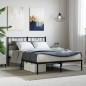 vidaXL Estructura de cama con cabecero metal negro 160x200 cm