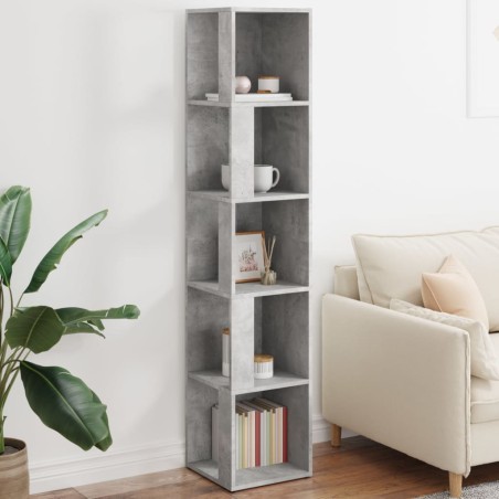 vidaXL Mueble de esquina madera ingeniería gris hormigón 33x33x164,5cm