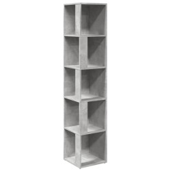 vidaXL Mueble de esquina madera ingeniería gris hormigón 33x33x164,5cm