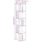vidaXL Mueble de esquina madera ingeniería gris hormigón 33x33x164,5cm vidaXL Mueble de esquina madera ingeniería gris hormigón 33x33x164,5cm