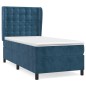 vidaXL Cama box spring con colchón terciopelo azul oscuro 80x200 cm vidaXL Cama box spring con colchón terciopelo azul oscuro 80x200 cm