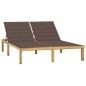 vidaXL Tumbona doble y cojines gris taupé madera pino impregnada vidaXL Tumbona doble y cojines gris taupé madera pino impregnada