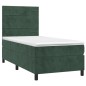 vidaXL Cama box spring colchón y LED terciopelo verde oscuro 80x200 cm vidaXL Cama box spring colchón y LED terciopelo verde oscuro 80x200 cm