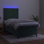 vidaXL Cama box spring colchón y LED terciopelo verde oscuro 80x200 cm vidaXL Cama box spring colchón y LED terciopelo verde oscuro 80x200 cm