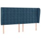 vidaXL Cama box spring colchón y LED terciopelo azul oscuro 200x200 cm