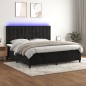vidaXL Cama box spring colchón y LED terciopelo negro 200x200 cm vidaXL Cama box spring colchón y LED terciopelo negro 200x200 cm