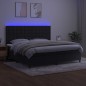 vidaXL Cama box spring colchón y LED terciopelo negro 200x200 cm vidaXL Cama box spring colchón y LED terciopelo negro 200x200 cm