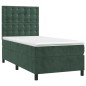vidaXL Cama box spring colchón y LED terciopelo verde oscuro 80x200 cm vidaXL Cama box spring colchón y LED terciopelo verde oscuro 80x200 cm