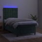 vidaXL Cama box spring colchón y LED terciopelo verde oscuro 80x200 cm vidaXL Cama box spring colchón y LED terciopelo verde oscuro 80x200 cm