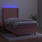 vidaXL Cama box spring colchón y LED terciopelo rosa 80x200 cm vidaXL Cama box spring colchón y LED terciopelo rosa 80x200 cm