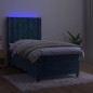 vidaXL Cama box spring colchón y LED terciopelo azul oscuro 80x200 cm vidaXL Cama box spring colchón y LED terciopelo azul oscuro 80x200 cm