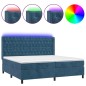 vidaXL Cama box spring colchón y LED terciopelo azul oscuro 200x200 cm vidaXL Cama box spring colchón y LED terciopelo azul oscuro 200x200 cm