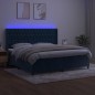 vidaXL Cama box spring colchón y LED terciopelo azul oscuro 200x200 cm vidaXL Cama box spring colchón y LED terciopelo azul oscuro 200x200 cm