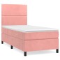 vidaXL Cama box spring con colchón terciopelo rosa 80x200 cm vidaXL Cama box spring con colchón terciopelo rosa 80x200 cm