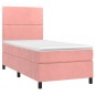 vidaXL Cama box spring con colchón terciopelo rosa 80x200 cm vidaXL Cama box spring con colchón terciopelo rosa 80x200 cm