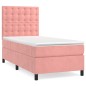 vidaXL Cama box spring con colchón terciopelo rosa 80x200 cm vidaXL Cama box spring con colchón terciopelo rosa 80x200 cm