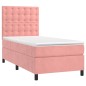 vidaXL Cama box spring con colchón terciopelo rosa 80x200 cm vidaXL Cama box spring con colchón terciopelo rosa 80x200 cm