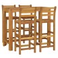 vidaXL Mesa y taburetes altos de jardín 5 pzas madera maciza acacia vidaXL Mesa y taburetes altos de jardín 5 pzas madera maciza acacia