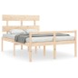 vidaXL Cama de matrimonio personas mayores con cabecero madera maciza vidaXL Cama de matrimonio personas mayores con cabecero madera maciza