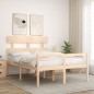 vidaXL Cama de matrimonio personas mayores con cabecero madera maciza vidaXL Cama de matrimonio personas mayores con cabecero madera maciza