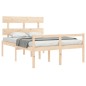 vidaXL Cama de matrimonio personas mayores con cabecero madera maciza vidaXL Cama de matrimonio personas mayores con cabecero madera maciza